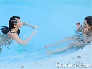 punch girls - Romi Rain and Reena Sky plumb in the pool