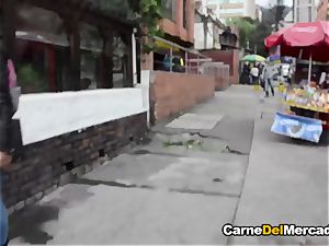 CarneDelMercado - towheaded Latina teen screwed upside down